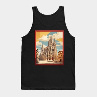 Burgos Cathedral Spain Travel Tourism Retro Vintage Art Tank Top